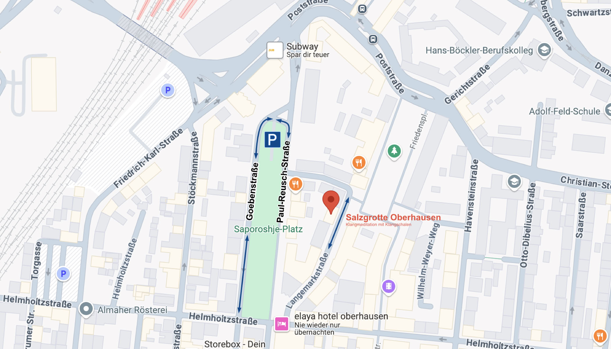Karte zur Salzgrotte Oberhausen